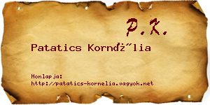 Patatics Kornélia névjegykártya
